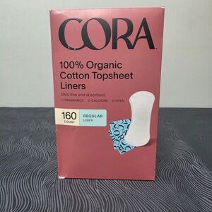 Cora Panty Liners Womens 160 Count Pink Organic Cotton Regular Topsheet 1665377